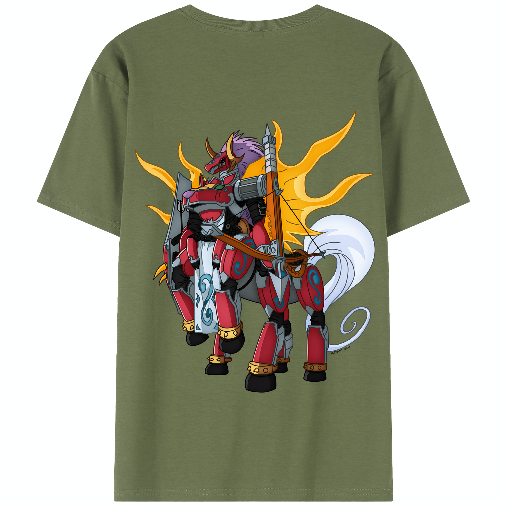 （画像用） Digimon デジタルモンスター/デジモン 綿100％半袖Tシャツ（背面プリント）
